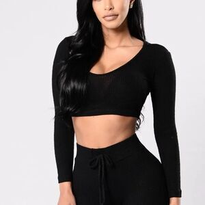 Fashion Nova Green Cropped Hoodie Size S